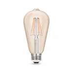 Wipro 8W ST64 LED Filament Bulb Warm White 2700K , 600 Lumens, E27 Base Energy-Efficient Stylish Lighting Model N82003 n