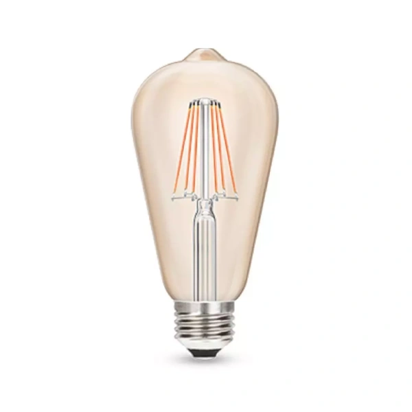 Wipro 8W ST64 LED Filament Bulb Warm White 2700K , 600 Lumens, E27 Base Energy-Efficient Stylish Lighting Model N82003 n