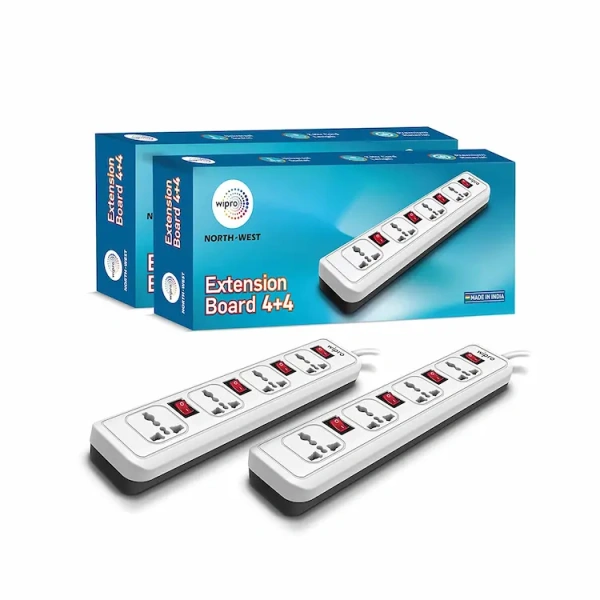 Wipro NWE0600 Essential 4 4 EXTENSION with Universal Socket and 2m Long Cord Pack Of 1 MODEL NWE0600 nwe