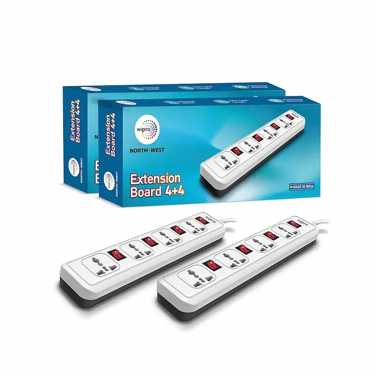 Wipro NWE0600 Essential 4 4 EXTENSION with Universal Socket and 2m Long Cord Pack Of 1 MODEL NWE0600 nwe