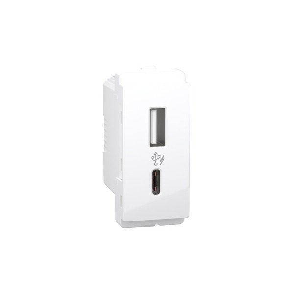 P7003 USB Charger, Livia, A C type, 1 module, 2.4A, 220-240V, white Schneider Electric p