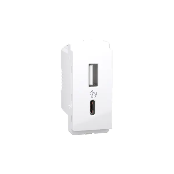 P7003 USB Charger, Livia, A C type, 1 module, 2.4A, 220-240V, white Schneider Electric p