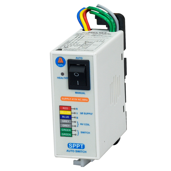 SPPT V2.0 Auto Switch Single Phase Preventer, 3P 3W Rly 1C O EAPL sppt2020autoswitch