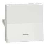 UNS32DP2M WE Switch, Unica Pure, with indicator, 2-pole 1-way, 32A, 2 modules, pillar terminals, white Schneider Electric uns