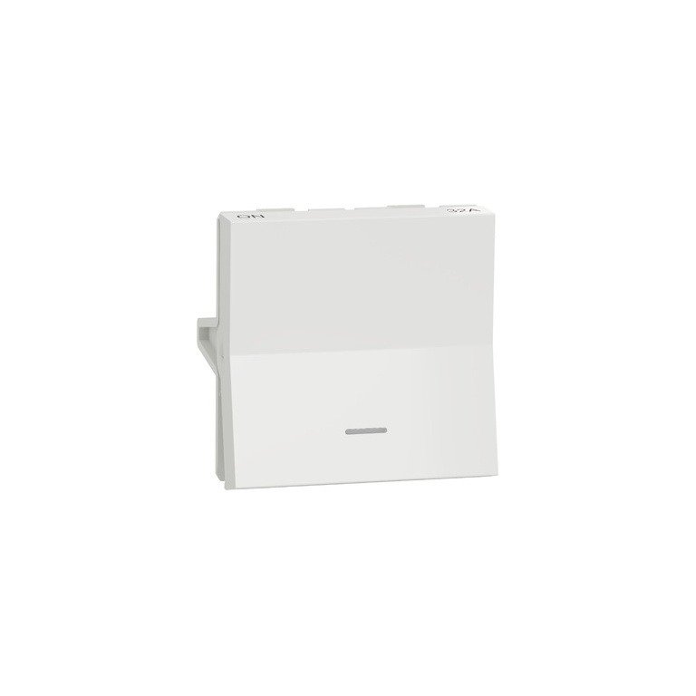UNS32DP2M WE Switch, Unica Pure, with indicator, 2-pole 1-way, 32A, 2 modules, pillar terminals, white Schneider Electric uns
