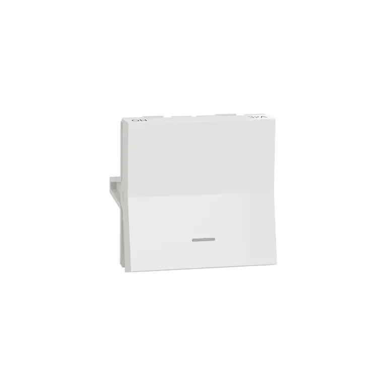 UNS32DP2M WE Switch, Unica Pure, with indicator, 2-pole 1-way, 32A, 2 modules, pillar terminals, white Schneider Electric uns