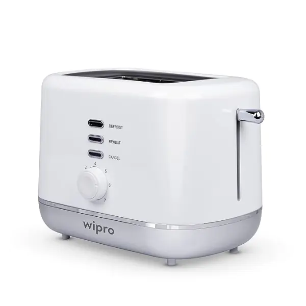 Wipro Vesta Bread Toaster 800 Watts Auto Pop up with Removable Crumb Tray, 7 Browning Levels with Defrost and Pre Heat Functi