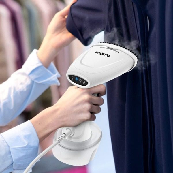 Wipro GST201 1380 Watt Handheld Garment Steamer, 2 Mode Steam Rate Control,Ceramic Soleplate,Vertical Steaming, 320ml Water T