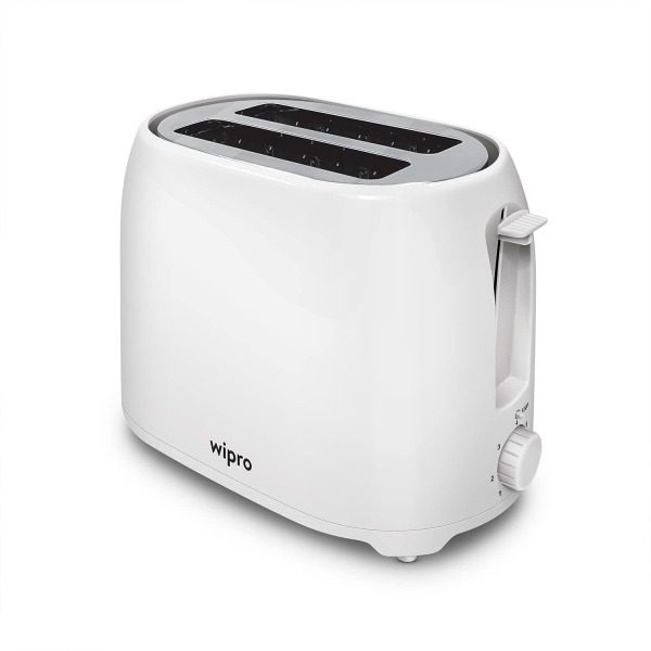 Wipro Vesta Bread Toaster BT101 750 Watts Auto Pop up with Removable Crumb Tray, 7 Browning Levels White , Standard MODEL VL0