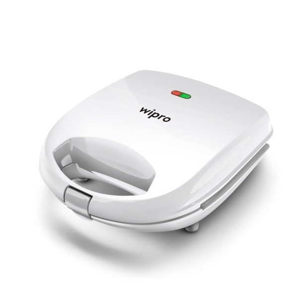 Wipro Vesta BS101 700 Watt Premium Sandwich Maker cum Toaster, White, Automatic Temperature Control, Smart LED Indicator, Non