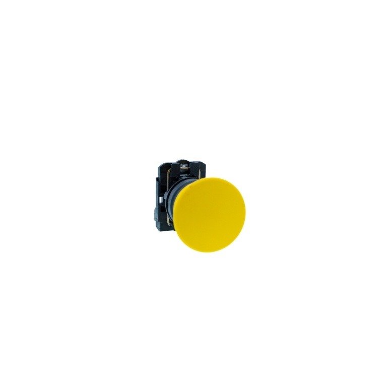 XB5AC51N Push button, Harmony XB5N XB7N, plastic, mushroom, yellow, 40mm, spring return, unmarked, 1 NO Schneider Electric xb