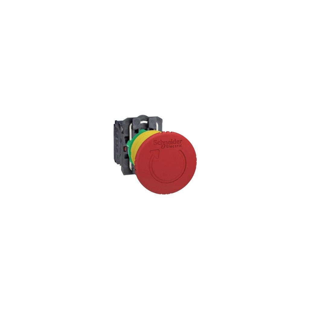 XB5AS8444 Emergency stop switching off, plastic, red mushroom Ø40, Ø22, trigger latching turn to release, 2NC Schneider Elect