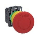 XB5AS8444 Emergency stop switching off, plastic, red mushroom Ø40, Ø22, trigger latching turn to release, 2NC Schneider Elect