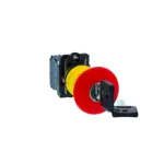 XB5AS9445N Key emergency stop push button, Harmony XB5N XB7N, plastic, red, 40mm, key release, trigger latching, 1 NO 1NC Sch
