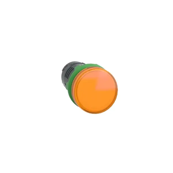 XB5EVB5 Monolithic pilot light, Harmony XB5, grey plastic, orange, 22mm, universal LED, plain lens, 24V AC DC Schneider Elect