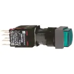 XB6CE3B1B green square projecting complete illum pushbutton Ø16 spring return 1NO 12 24V Schneider Electric xb6ce3b1b