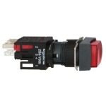 XB6CE4B2B red square projecting complete illum pushbutton Ø16 spring return 1NC 12 24V Schneider Electric xb6ce4b2b