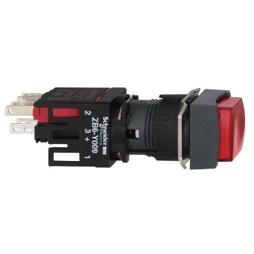 XB6CE4B2B XB6CE4B2B red square projecting complete illum pushbutton Ø16 spring return 1NC 12 24V Schneider Electric xb6ce4b2b