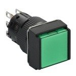 XB6ECF3B1P square green illuminated pushbutton Ø16-flush push to release 24 VDCpolarised1CO Schneider Electric xb6ecf3b1p
