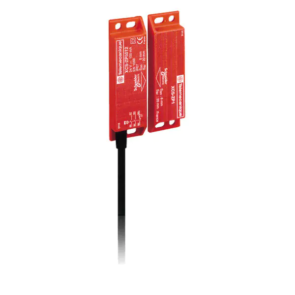 XCSDMP5902 Coded magnetic switch, Telemecanique Safety switches XCS, XCSDMP, 1 NC 1 NO, staggered, 2 m Telemecanique Sensors