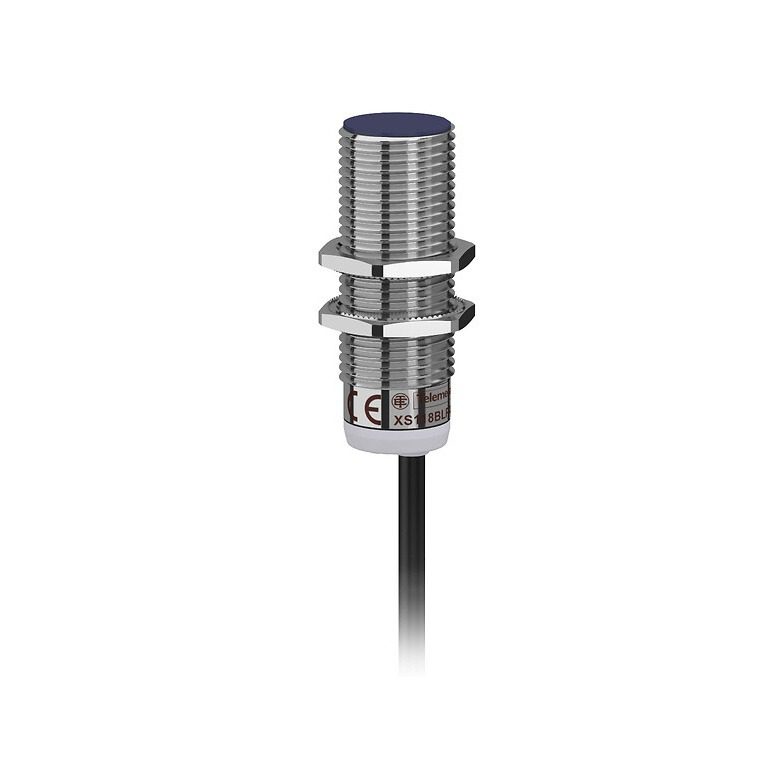 XS118BHPAL2 Inductive sensor XS1 M18, L53mm, brass, Sn8mm, 12.24VDC, cable 2m Telemecanique Sensors xs118bhpal2