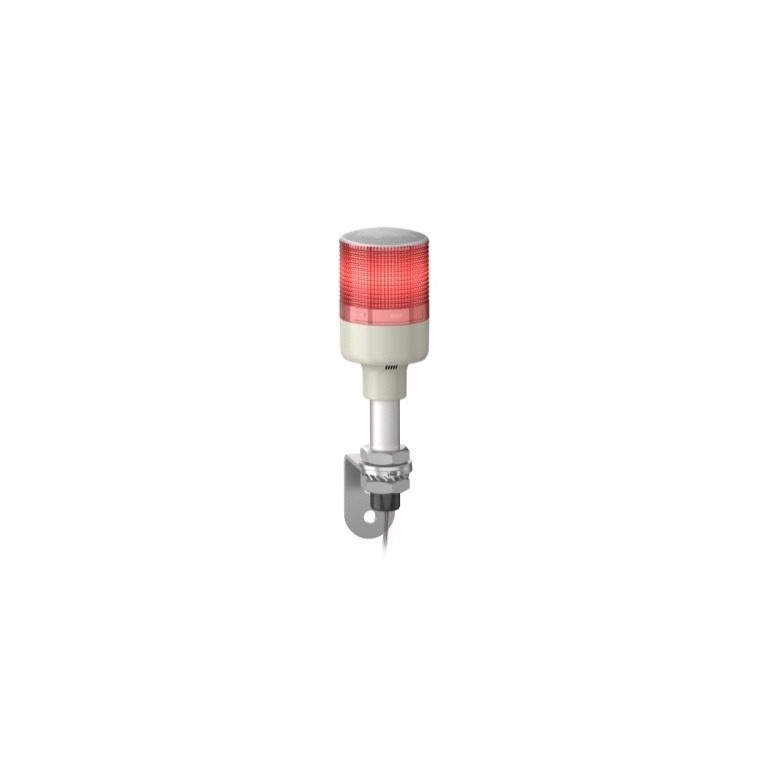 XVGB1SA Coluna luminosa Ø60mm pré-montada, buzzer, LED vermelho, 24VCA CC, tubo de montagem em alumínio com suporte em L Schn