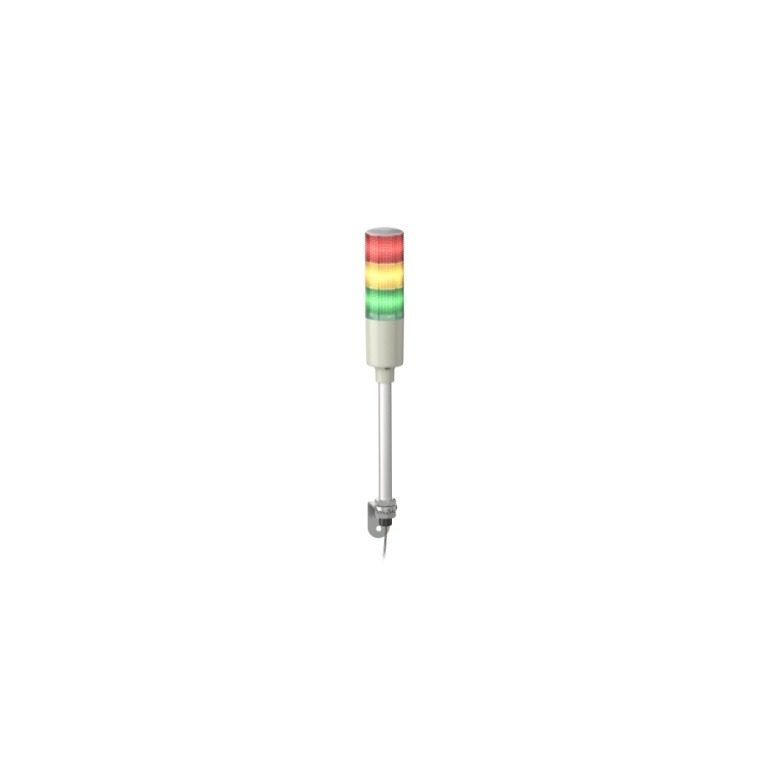 XVGM3S Tower Light RAG 24V LED Based W. Buzzer Tube mounting with L bracket Schneider Electric xvgm3s