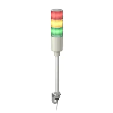 XVGM3S Tower Light RAG 24V LED Based W. Buzzer Tube mounting with L bracket Schneider Electric xvgm3s