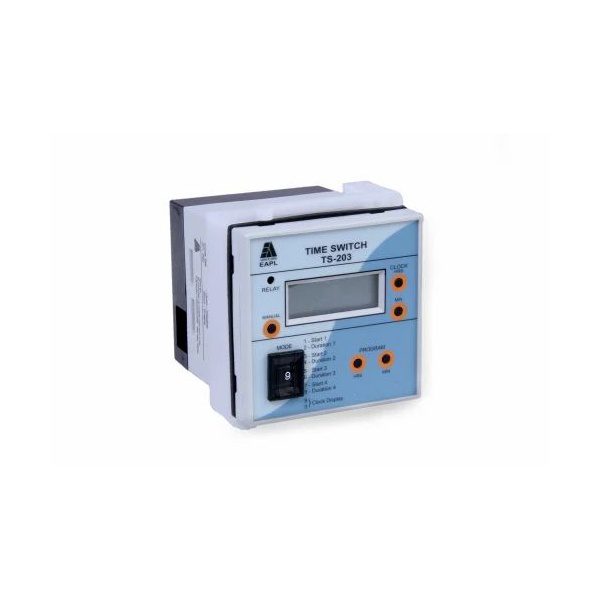TS-203 Panel Mount External battery 2AA, 1.5V , Daily Time Switch 4 Switching per day Rly 1C O16A EAPL digital time switch ts