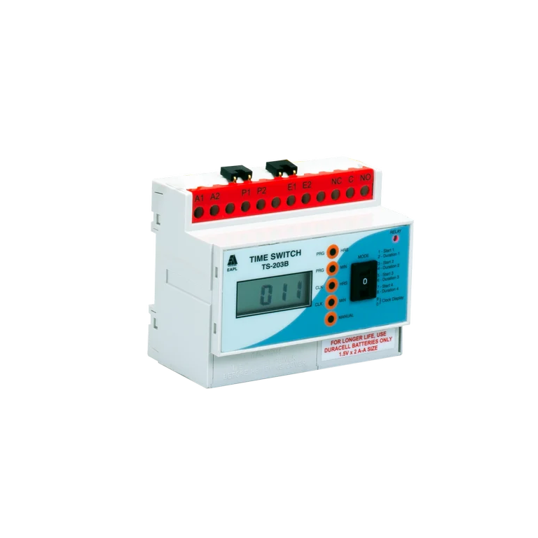 TS-203R Panel Mount Rechargeable battery, Daily Time Switch 4 Switching per day Rly 1C O16A EAPL digital time switch ts 203b