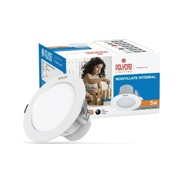 Polycab Scintillate Integral LED Downlight 5W Red Vibrant, Energy-Efficient Lighting ldo