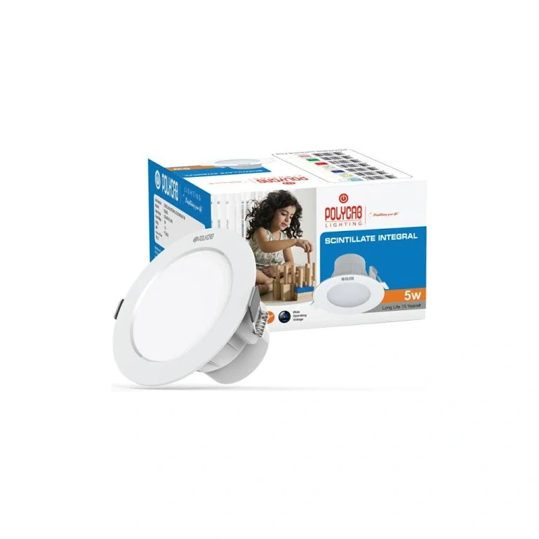 Polycab Scintillate Integral LED Downlight 5W Red Vibrant, Energy-Efficient Lighting ldo