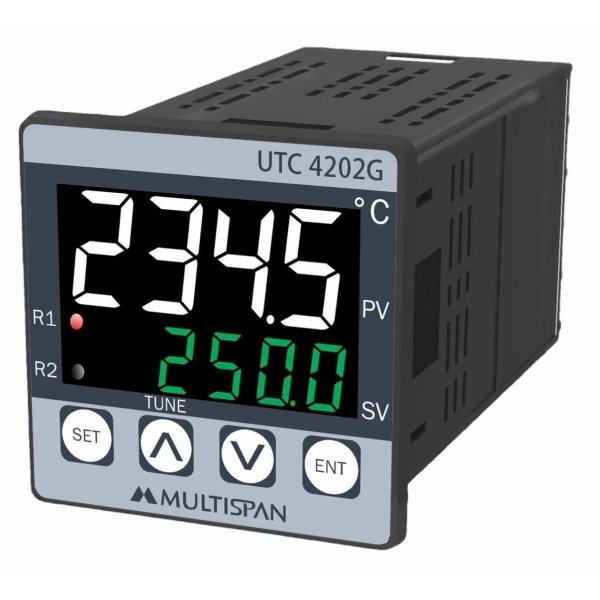 UTC-4202G DOUBLE DISPLAY UNIVERSAL INPUT PID CONTROLLER DOUBLE RELAY 48 X 48 X 95 MULTISPAN multispan utc 4202g temperature c