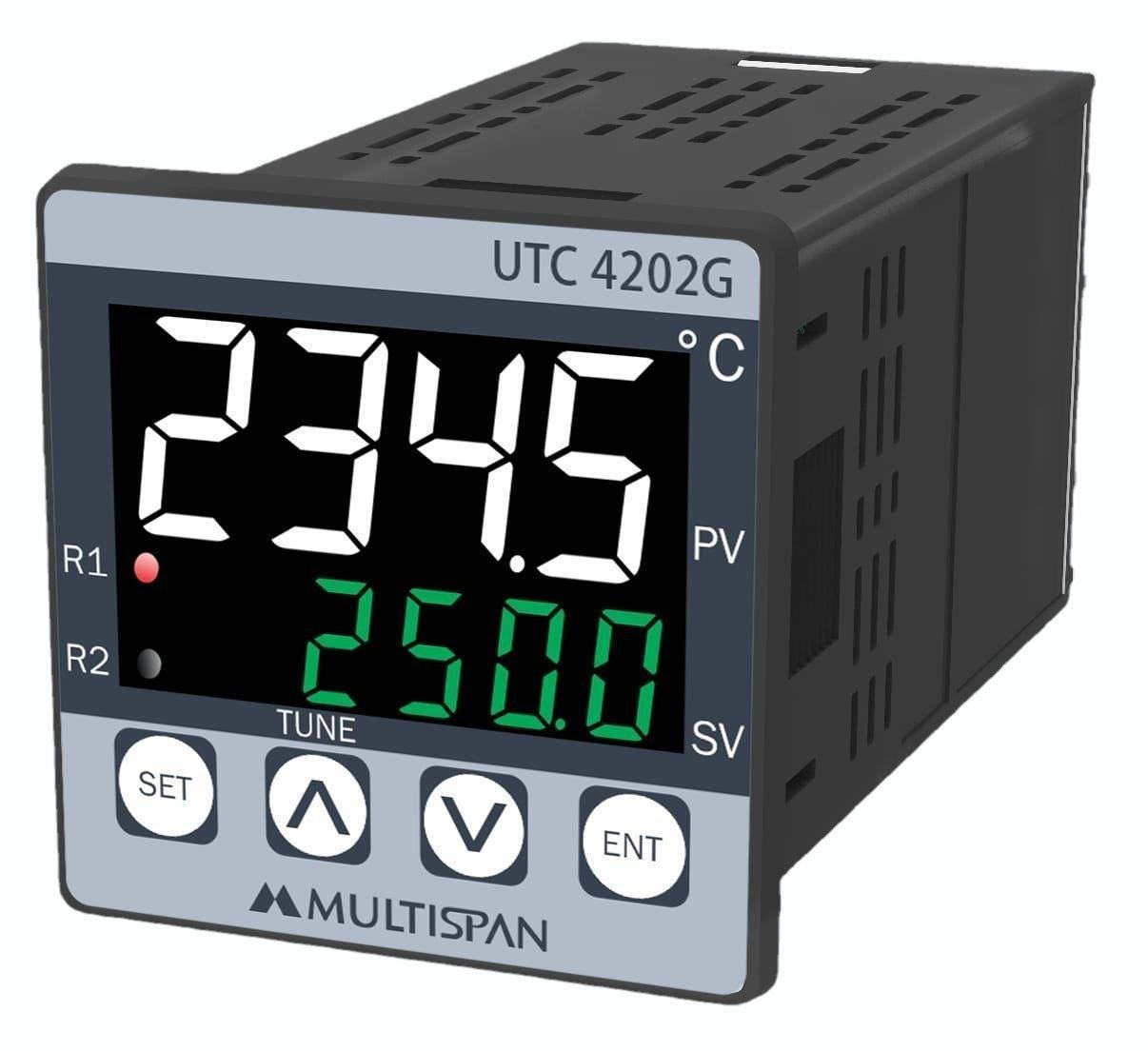 UTC-4202G DOUBLE DISPLAY UNIVERSAL INPUT PID CONTROLLER DOUBLE RELAY 48 X 48 X 95 MULTISPAN multispan utc 4202g temperature c