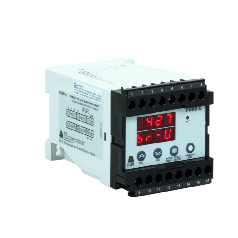 PVMR-A With Aux supply Panel Mount, Phase Voltage Monitoring Device, Input-3P 4W, Rly 1C O,10A EAPL pvmd g phase voltage moni