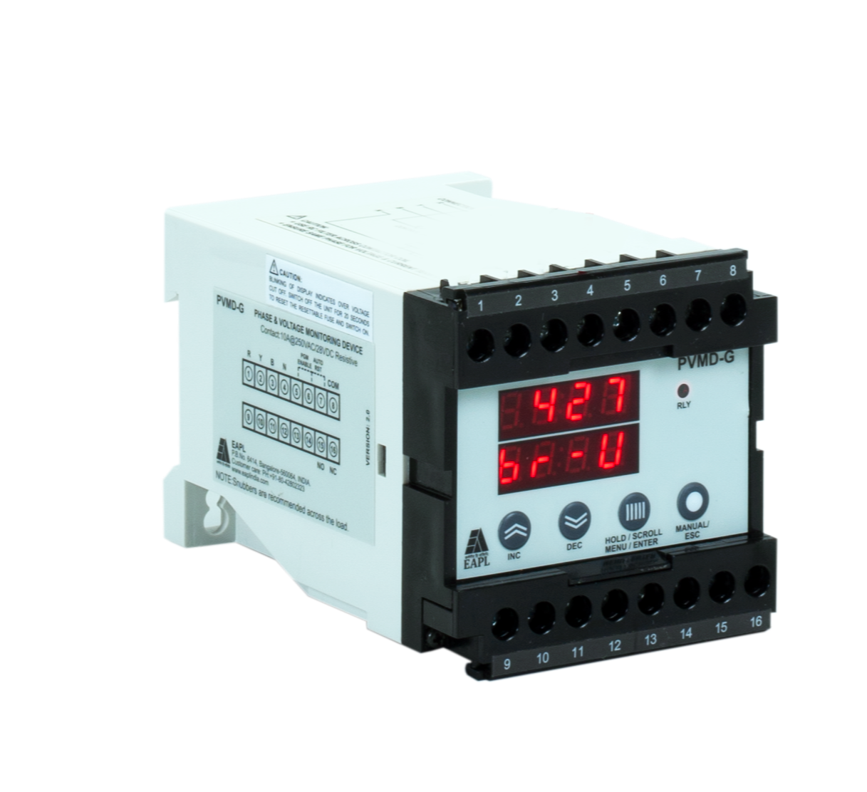 pvmd-g-phase-voltage-monitoring-device-1.png PVMR-A With Aux supply Panel Mount, Phase Voltage Monitoring Device, Input-3P 4W, Rly 1C O,10A EAPL pvmd g phase voltage moni