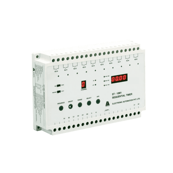 ST-10M1 IP 10Channel timer, IP66, Sequential timer, 1Rly 1C-NO per chnl EAPL st10 m1 ten channel relay sequential timer with