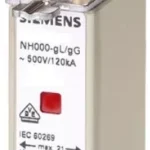 3NA78200RC LV HRC fuse element, NH000, In 50 A, AC 500 V, DC 250 V, Combined indicator, live grip lugs Siemens el.fu .lo3 .37