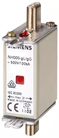 EL.FU_.LO3_.379362_1667864091760.webp 3NA78200RC LV HRC fuse element, NH000, In 50 A, AC 500 V, DC 250 V, Combined indicator, live grip lugs Siemens el.fu .lo3 .37