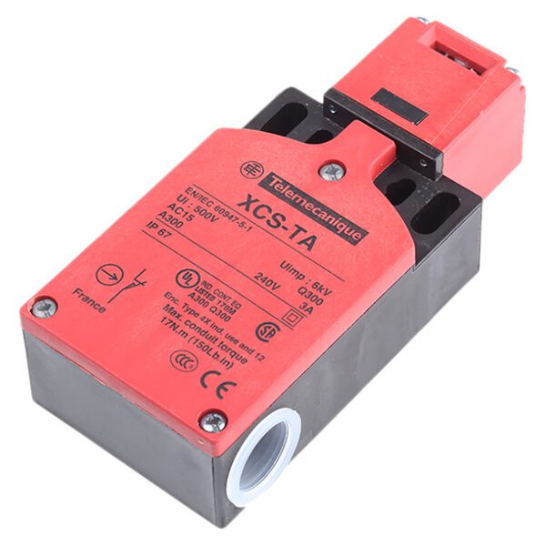 XCSTA591 Safety switch, Telemecanique Safety switches XCS, plastic XCSTA, 1 NC 2 NO, slow break, 1 entry tapped Pg 11 Telemec