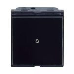 englaze Touch Bell Push Black Glass L T CB98034BK08 cb98034bk08 front