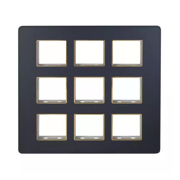 enGem 18 Module Stone Grey Plate with Golden Bezel L T CB93118FS06 engem 18 module stone grey plate with golden bezel cb93118