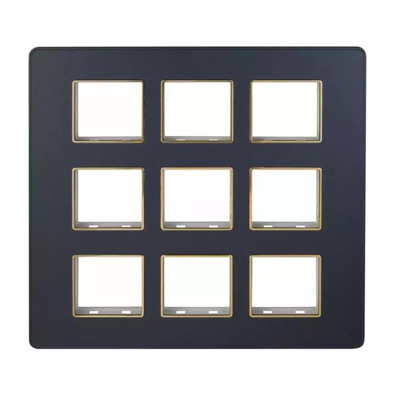 engem_18_module_stone_grey_plate_with_golden_bezel_cb93118fs06_front_new.jpg enGem 18 Module Stone Grey Plate with Golden Bezel L T CB93118FS06 engem 18 module stone grey plate with golden bezel cb93118