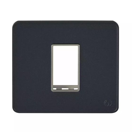 engem_1_module_stone_grey_plate_with_chrome_bezel_cb93101fs05_front_new.jpg enGem 1 Module Stone Grey Plate with chrome Bezel L T CB93101FS05 engem 1 module stone grey plate with chrome bezel cb93101fs
