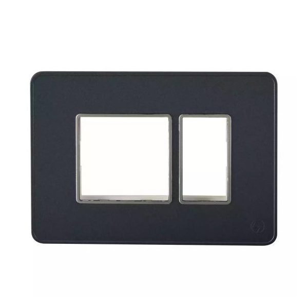 enGem 3 Module Stone Grey Plate with chrome Bezel L T CB93103FS05 engem 3 module stone grey plate with chrome bezel cb93103fs