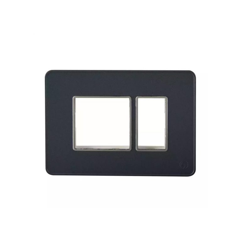 enGem 3 Module Stone Grey Plate with chrome Bezel L T CB93103FS05 engem 3 module stone grey plate with chrome bezel cb93103fs