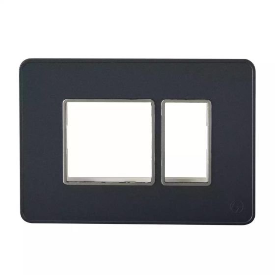 enGem 3 Module Stone Grey Plate with chrome Bezel L T CB93103FS05 engem 3 module stone grey plate with chrome bezel cb93103fs