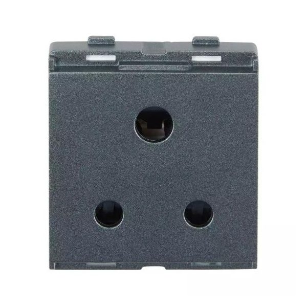 enGem 3 Pin Socket 6A with ISI Stone Grey L T CB93602CS06 engem 3 pin socket 6a with isi stone grey cb93602cs06 front