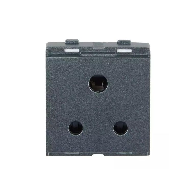 enGem 3 Pin Socket 6A with ISI Stone Grey L T CB93602CS06 engem 3 pin socket 6a with isi stone grey cb93602cs06 front