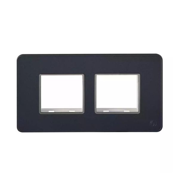 enGem 4 Module Stone Grey Plate with chrome Bezel L T CB93104FS05 engem 4 module stone grey plate with chrome bezel cb93104fs